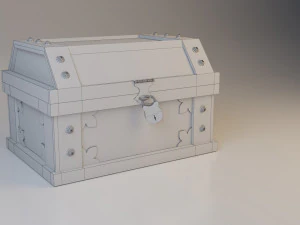 chest treasure wood-metal 3D Model