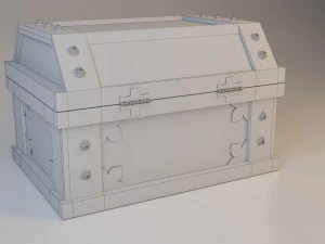 chest treasure wood-metal 3D Model