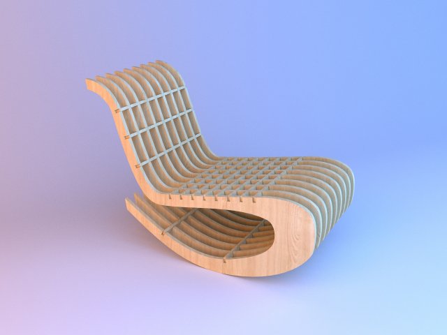 wooden parametric loft chair Model 3D .c4d .max .obj .3ds .fbx .stl .blend 