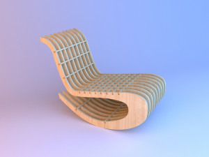 wooden parametric loft chair 3D Model