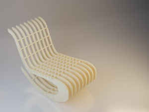 wooden parametric loft chair Model 3D