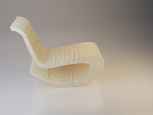 wooden parametric loft chair Model 3D