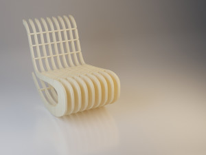 wooden parametric loft chair Model 3D