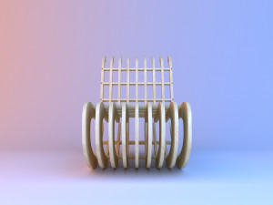wooden parametric loft chair Model 3D