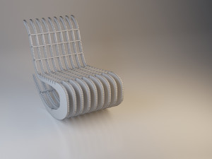 wooden parametric loft chair Model 3D