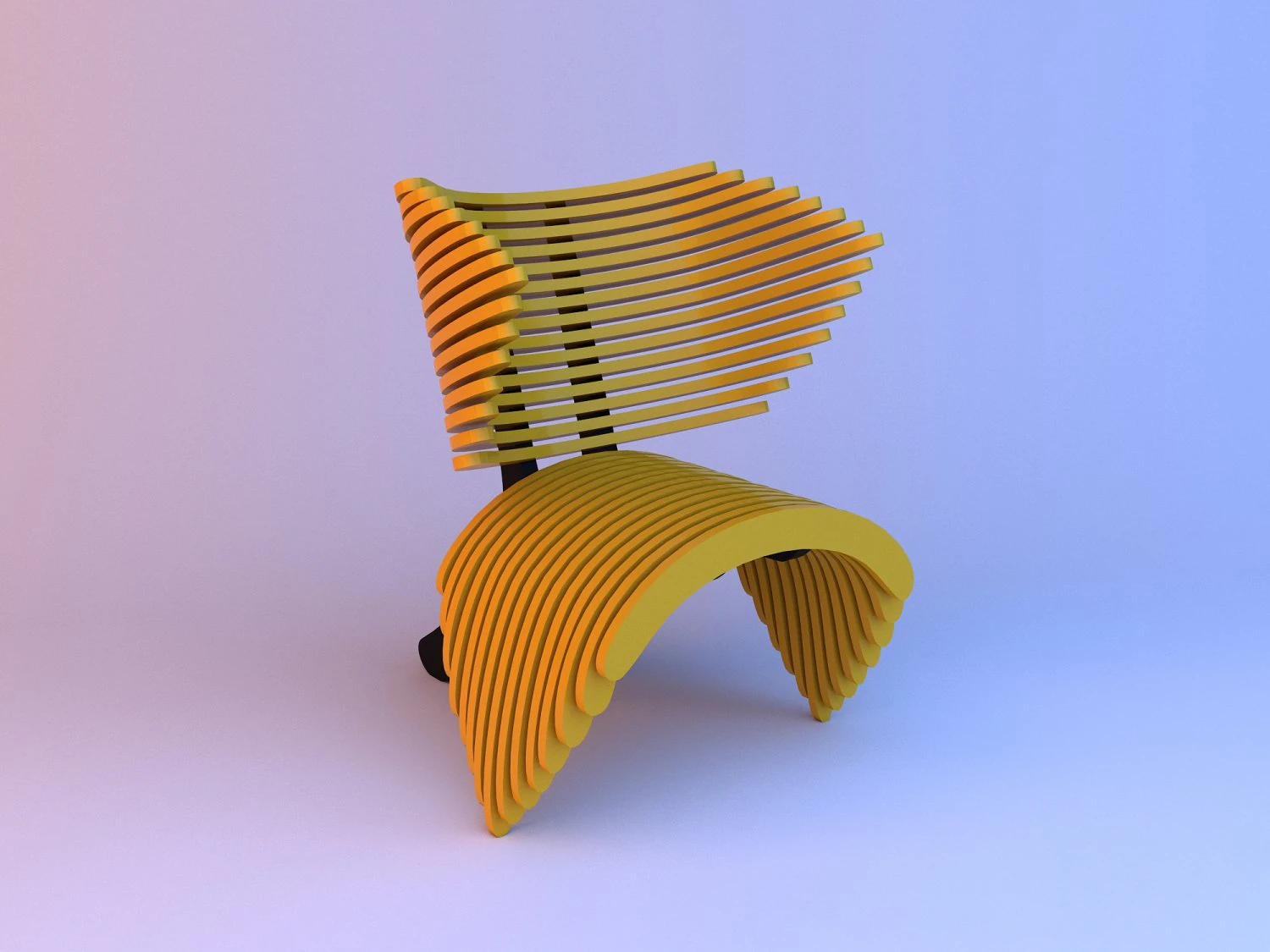 parametric plastic chair 3D Model .c4d .max .obj .3ds .fbx .stl .blend 
