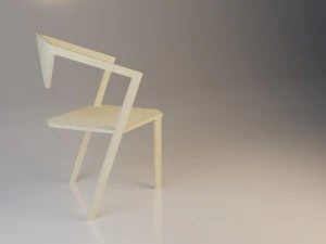 practical wood loft chair 3D Model