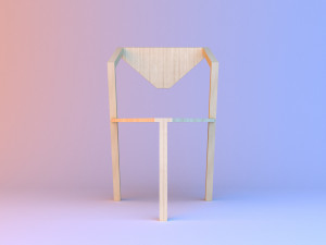 practical wood loft chair Model 3D