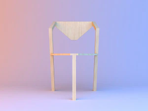 practical wood loft chair 3D Model