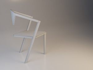practical wood loft chair Model 3D