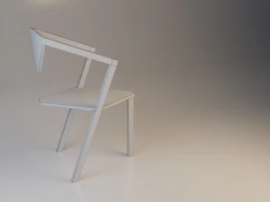 practical wood loft chair 3D Model