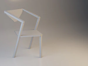 practical wood loft chair 3D Model
