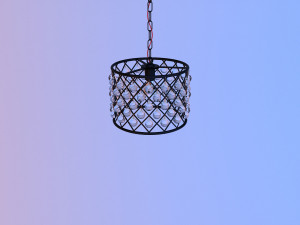 metal glass chandelier-lamp 3D Model