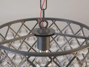 metal glass chandelier-lamp 3D Model