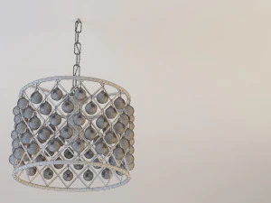 metal glass chandelier-lamp 3D Model