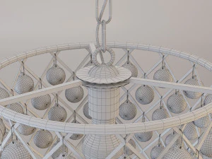metal glass chandelier-lamp 3D Model