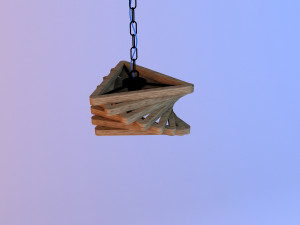 wood chandelier-lamp Modello 3D