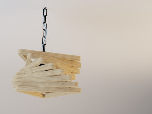 wood chandelier-lamp Modèle 3D