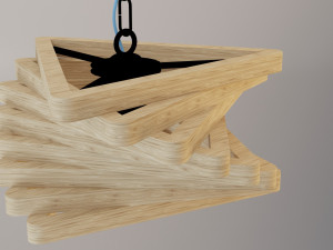 wood chandelier-lamp Modèle 3D