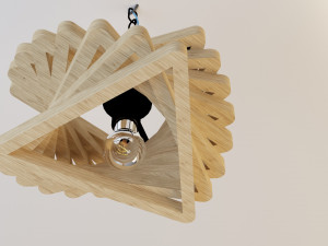 wood chandelier-lamp Modèle 3D