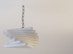 wood chandelier-lamp Modèle 3D
