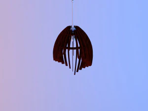houten kunst kroonluchter-lamp 3D Model