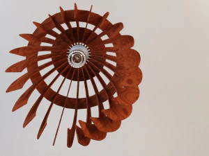 wood art chandelier-lamp 3D Model