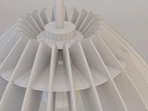 wood art chandelier-lamp 3D Model
