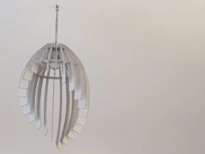 wood art chandelier-lamp 3D Model