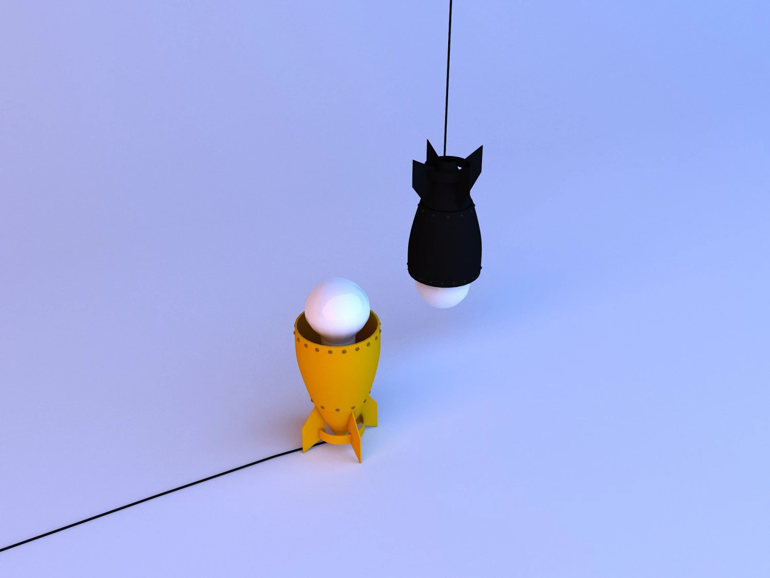 metal bomb lamp-chandelier 3D Model .c4d .max .obj .3ds .fbx .stl .blend 