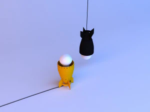 金属炸弹灯-吊灯 3D 模型