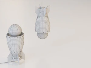 metal bomb lamp-chandelier 3D Model
