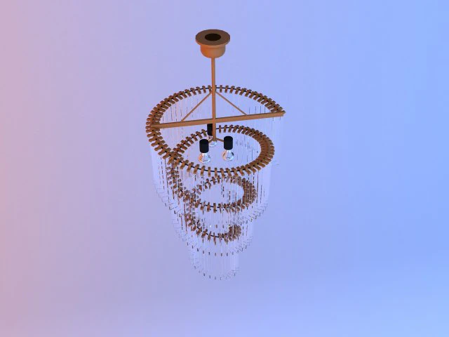 Glazen metalen klassieke kroonluchterlamp 3D Model .c4d .max .obj .3ds .fbx .stl .blend 