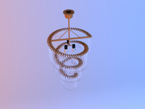 glass metal classic chandelier-lamp 3D Model