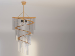 glass metal classic chandelier-lamp Modello 3D