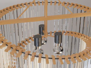 Glazen metalen klassieke kroonluchterlamp 3D Model