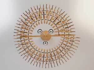 Glazen metalen klassieke kroonluchterlamp 3D Model