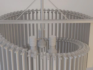 Glazen metalen klassieke kroonluchterlamp 3D Model