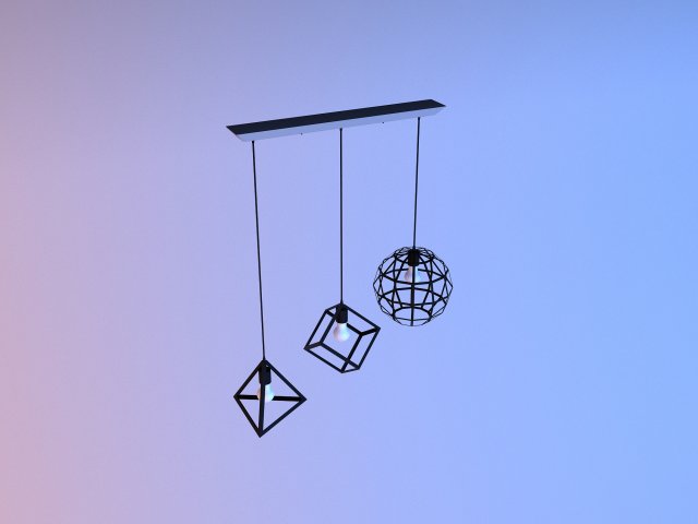 metal loft chandelier-lamp Modello 3D .c4d .max .obj .3ds .fbx .stl .blend 