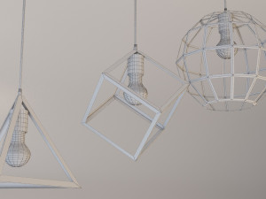 metal loft chandelier-lamp Modello 3D