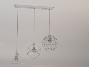 metal loft chandelier-lamp Modello 3D