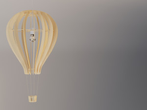 wood balloon chandelier-lamp Model 3D