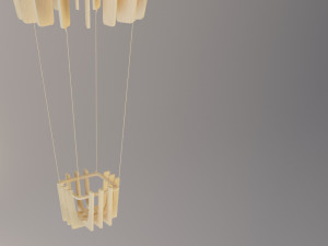 wood balloon chandelier-lamp Model 3D