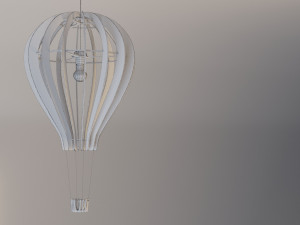 wood balloon chandelier-lamp Model 3D