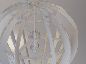 wood balloon chandelier-lamp Model 3D