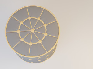 leather pouf-sofa Model 3D