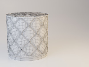 leather pouf-sofa Model 3D