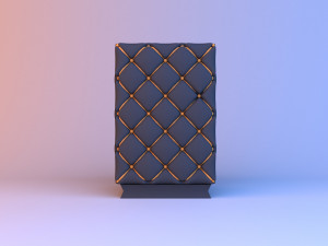 leather classic pouf-sofa 3D Model