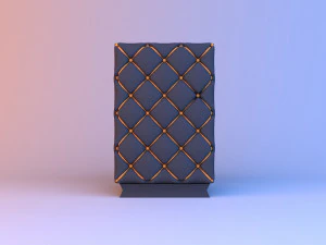 leather classic pouf-sofa 3D Model