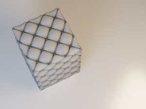 leather classic pouf-sofa 3D Model